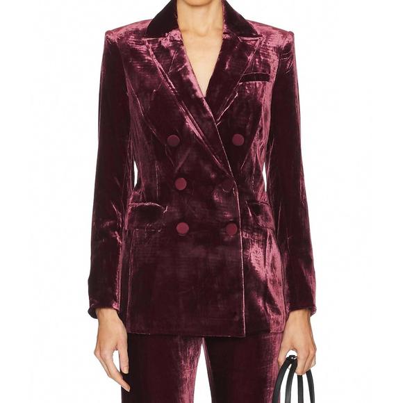 NEW VERONICA BEARD ellette dickey jacket in wine - Picture 1 of 4